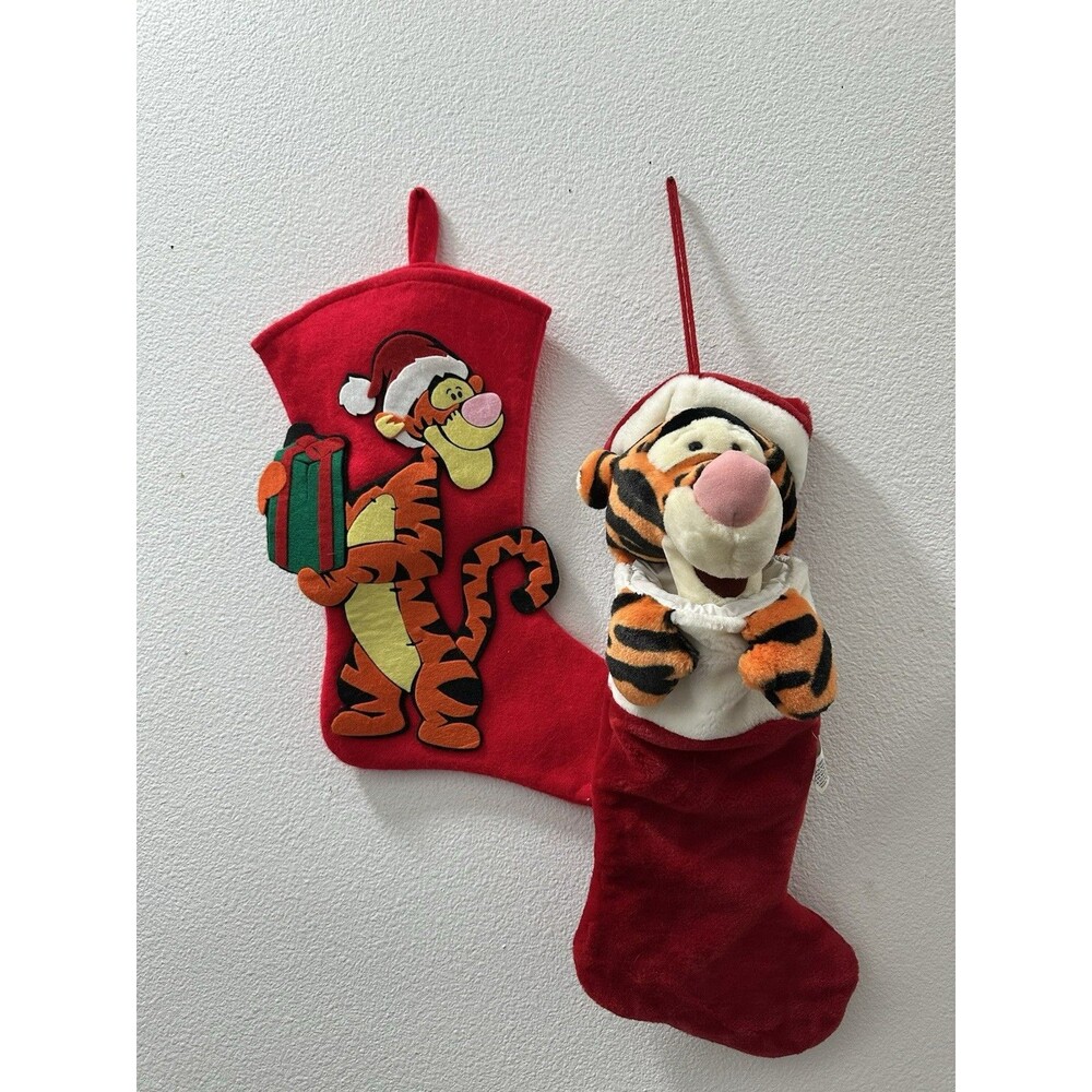 Disney 3D Winnie the Pooh Tigger Plush Christmas Red STOCKING